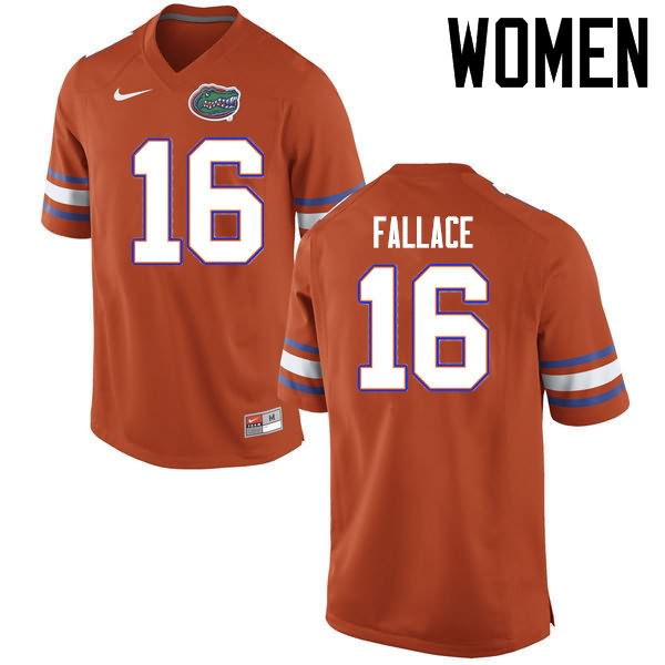 NCAA Florida Gators Brian Fallace Women's #16 Nike Orange Stitched Authentic College Football Jersey TGI8664IL